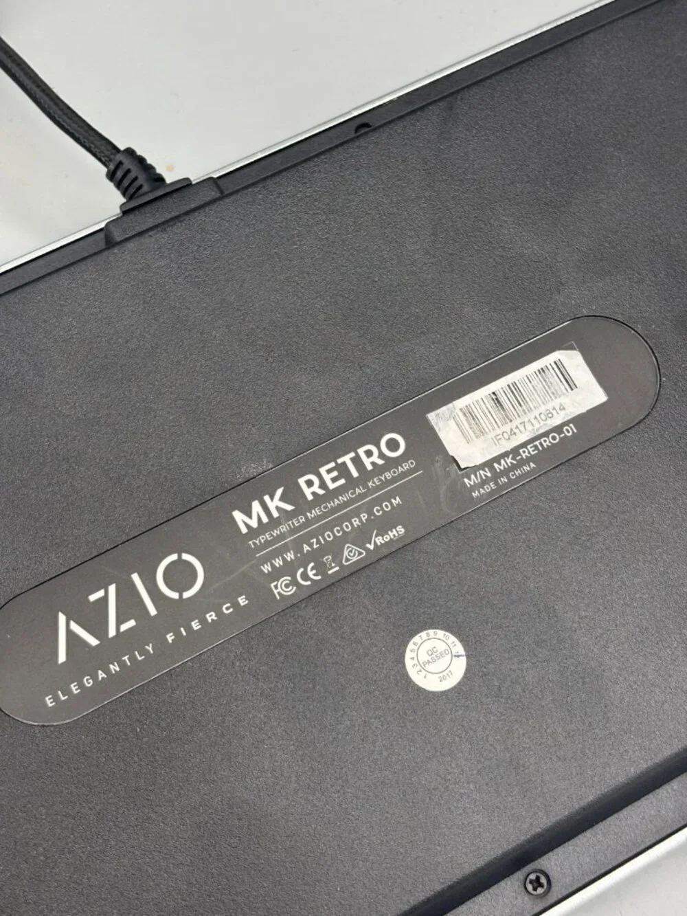 AZIO MK Retro Mechanical Keyboard Wired Black QWERTY English Model MK-RETRO-01